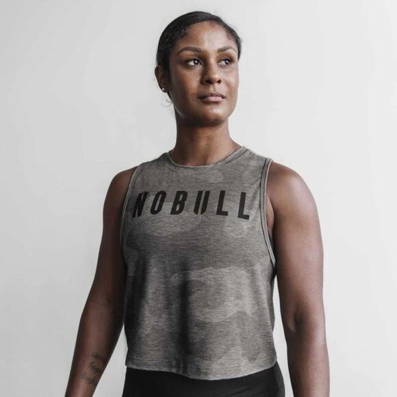 NoBull Women's Muscle Tank Top Lightweight Workout Heather Gray Camo Size Small - Picture 1 of 5